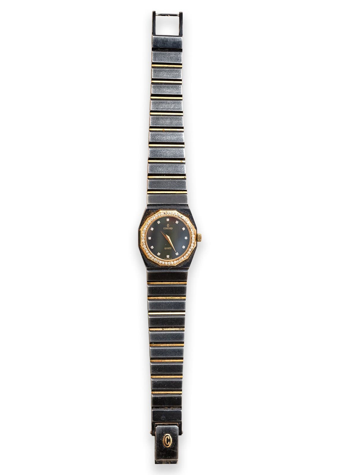 Vintage Womans Concord Mariner SG Quartz Diamond Watch Collectible Timepiece