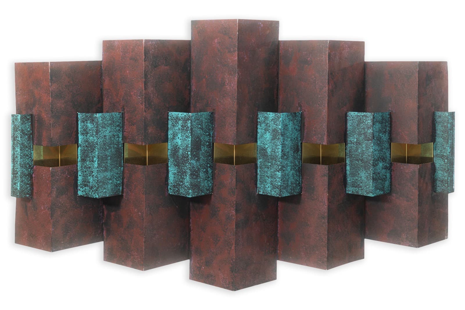 Vintage Curtis Jere Signed 1993 Brutalist Wall Hanging Brass Sculpture