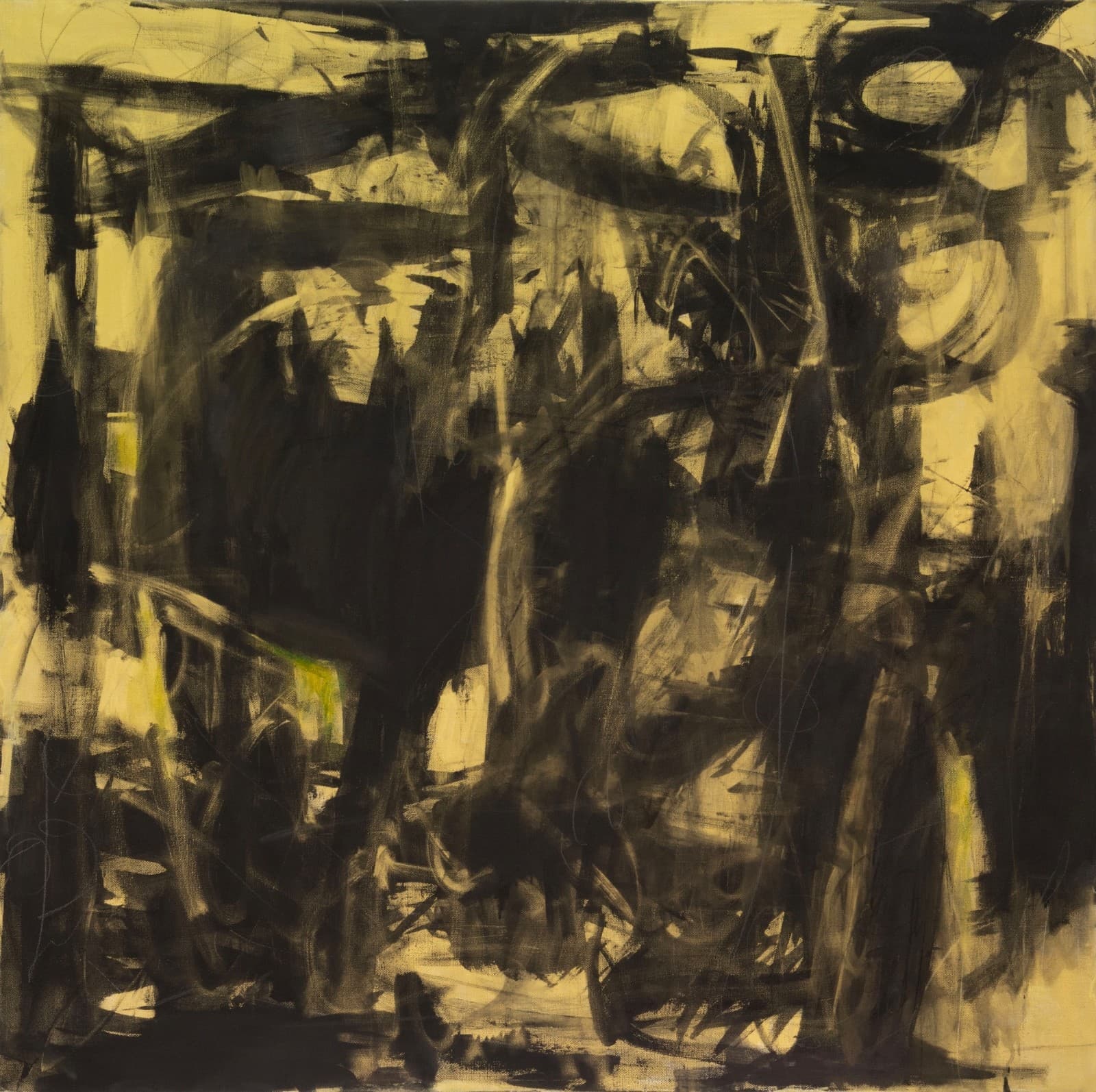 Ilene Kahan - Black & Gold (Franz Kline Homage) 2026 Signed Acrylic on Canvas