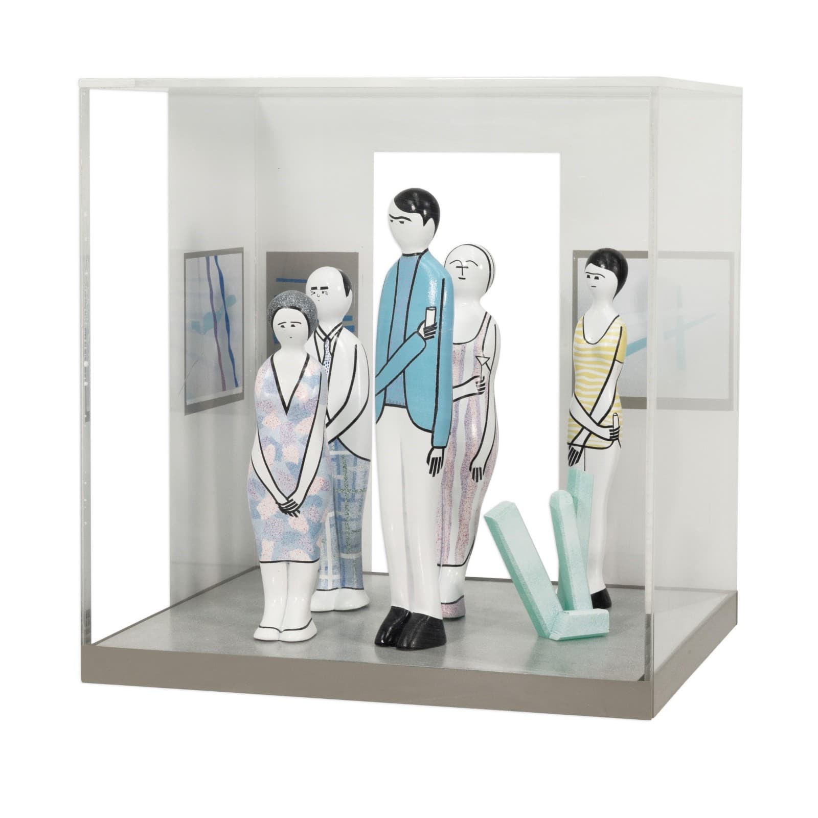 Guglielmo Gusella - A Gallery Opening, c. 1980s Mixed-Media Table Sculpture