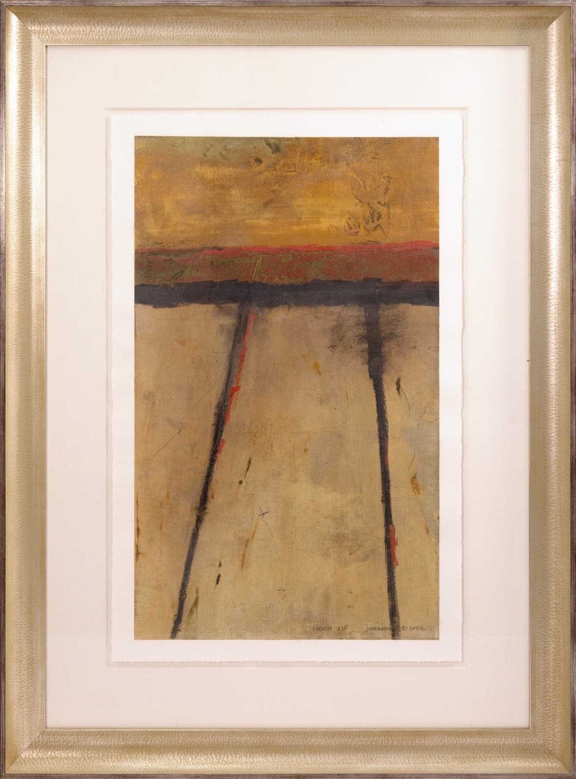 John Baughman - Kadesh I-15, 2002 Signed Contemporary Mixed-Media Paper Framed