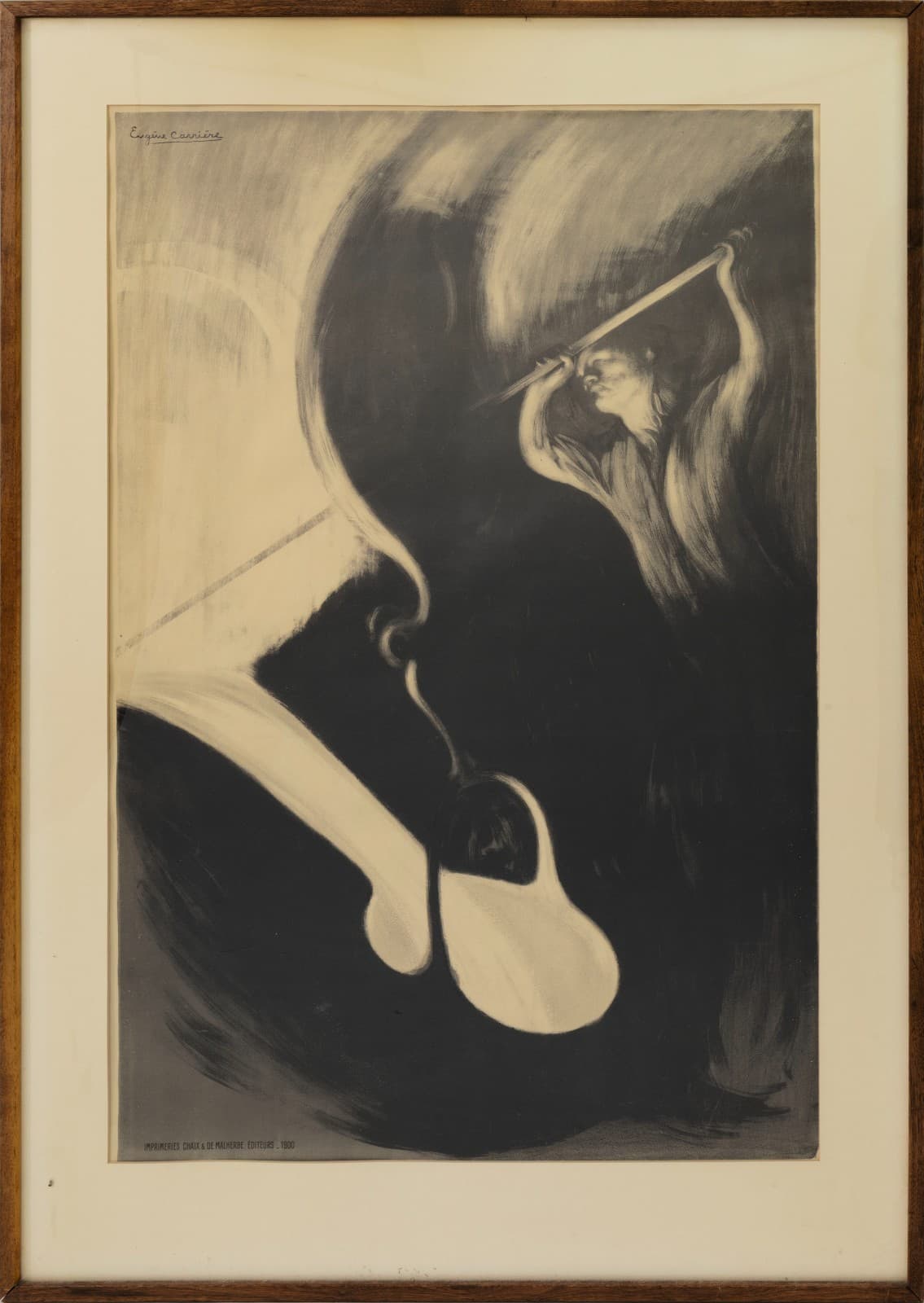 Eugène Carrière Le Fondeur 1900 Original Lithograph Poster, Paris Exposition Uni