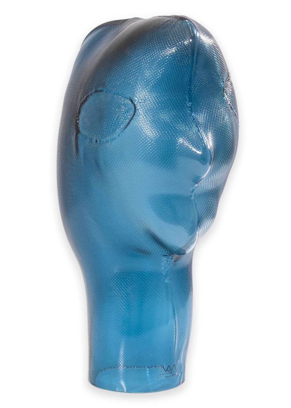 Vanessa Mitrani Roche Bobois Blue Head Hand-Blown Glass Contemporary Sculpture