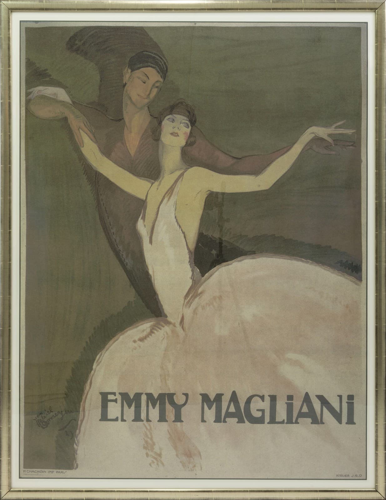 Jean-Gabriel-Domergue, Emmy Magliani Art Deco Ballet Vintage Lithographic Poster