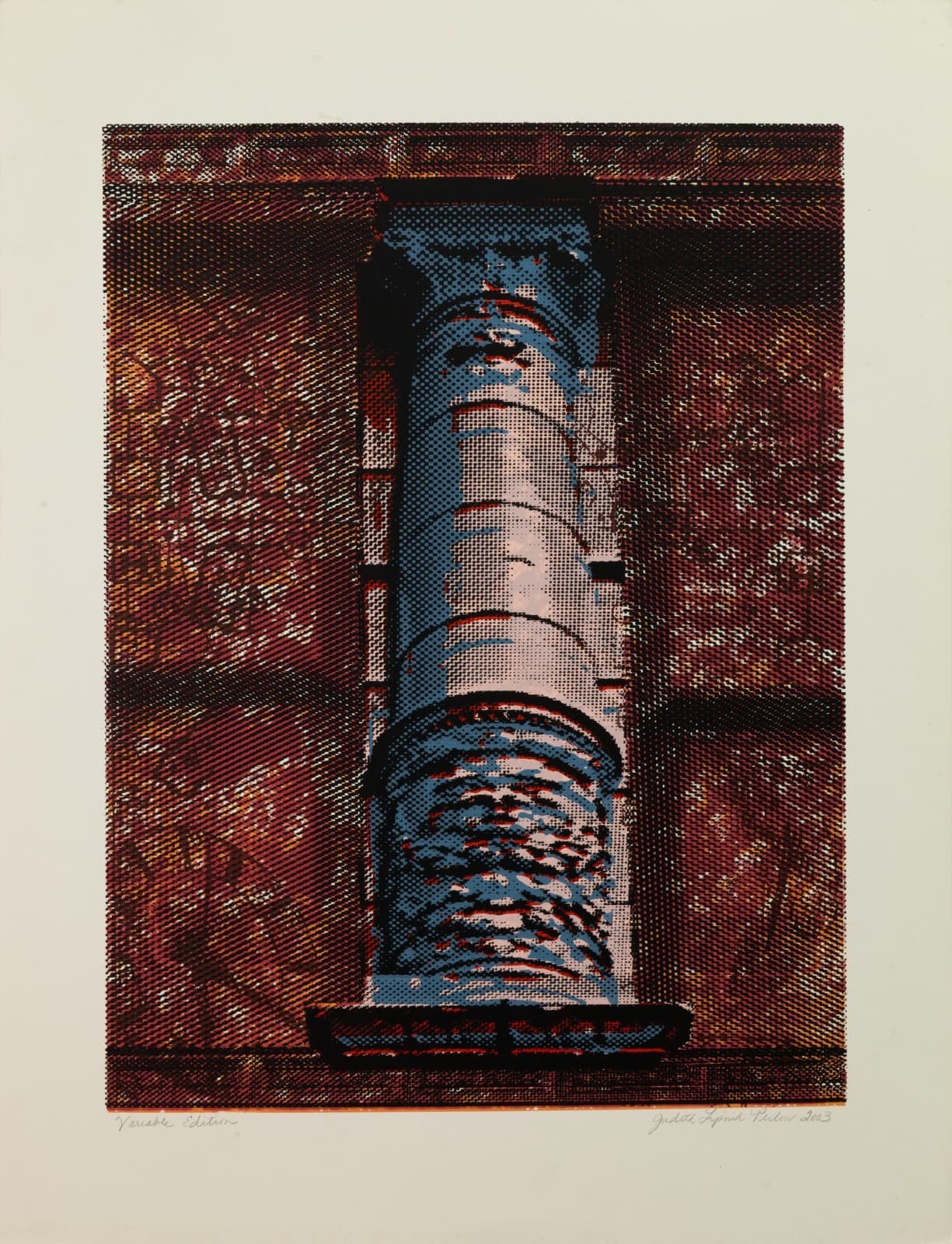 Judith Lipnik Perlow Column Series V 2003 Signed Serigraph in Colors on Paper