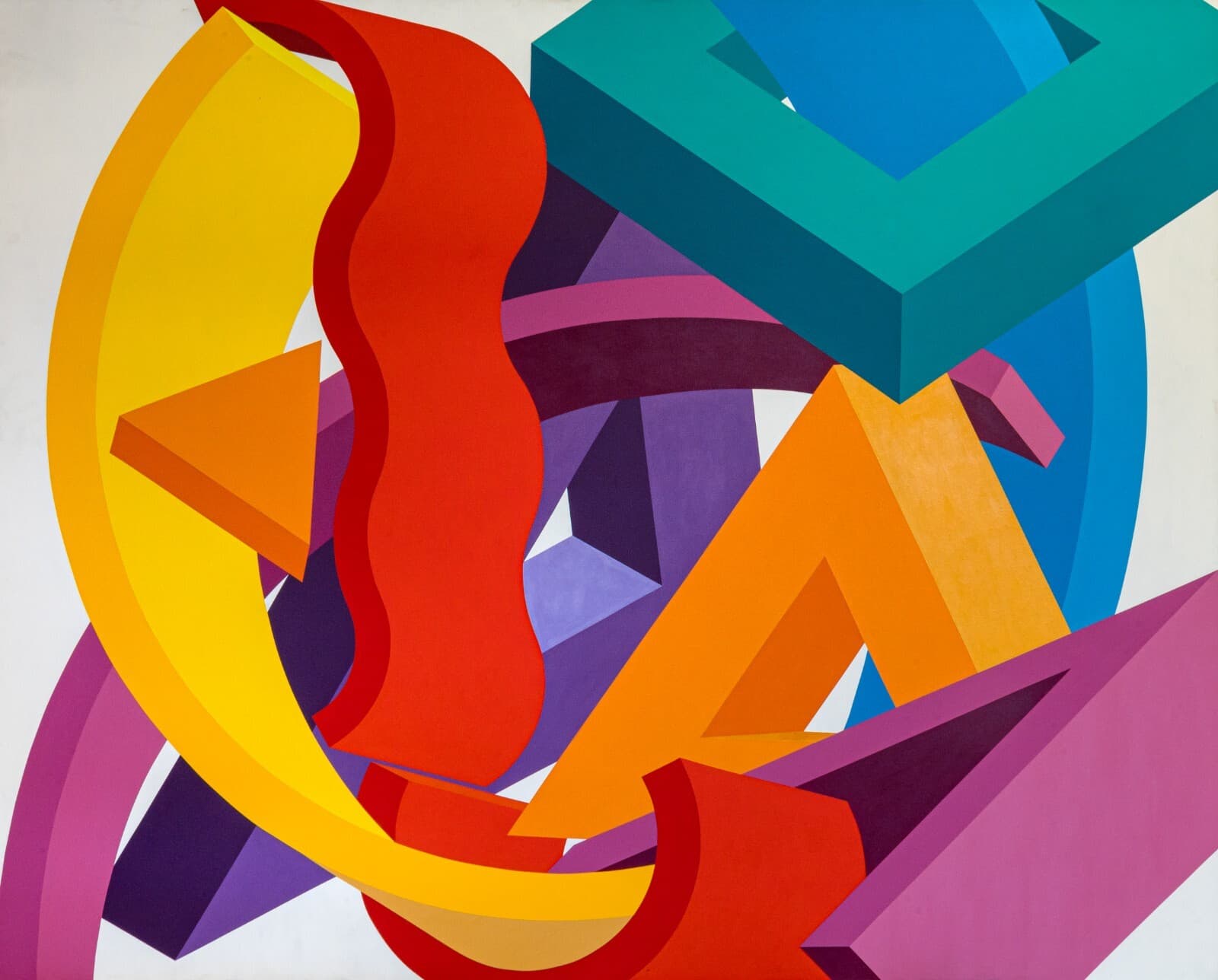 Jeff Kalban Signed Monumental Modern Abstract Acrylic Painting on Canvas 1996