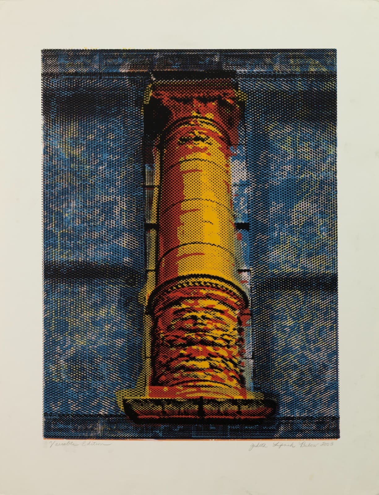 Judith Lipnik Perlow Column Series II 2003 Signed Serigraph in Colors on Paper