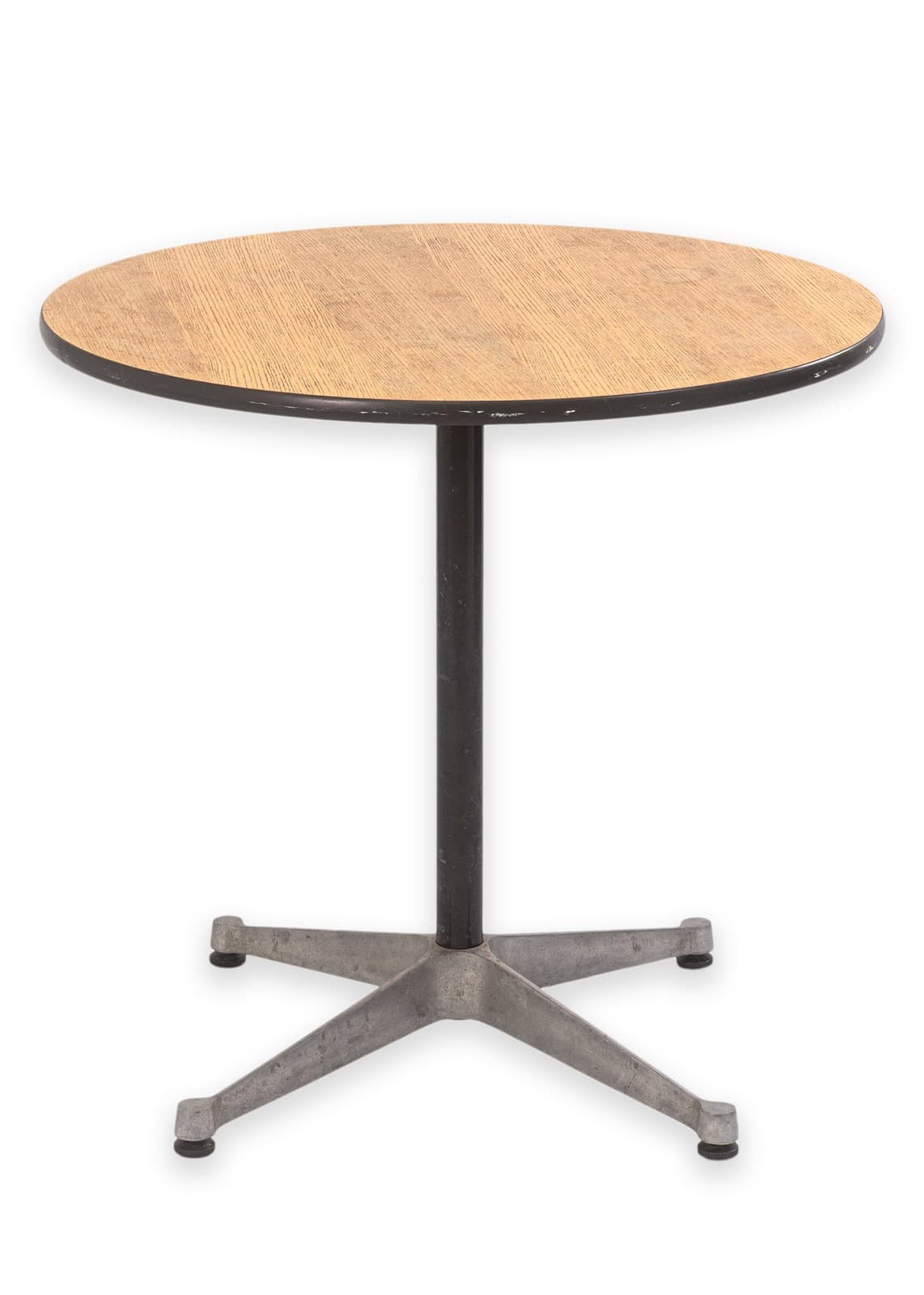 Herman Miller Side Table Wood Top with Metal Base Modern Furniture Design
