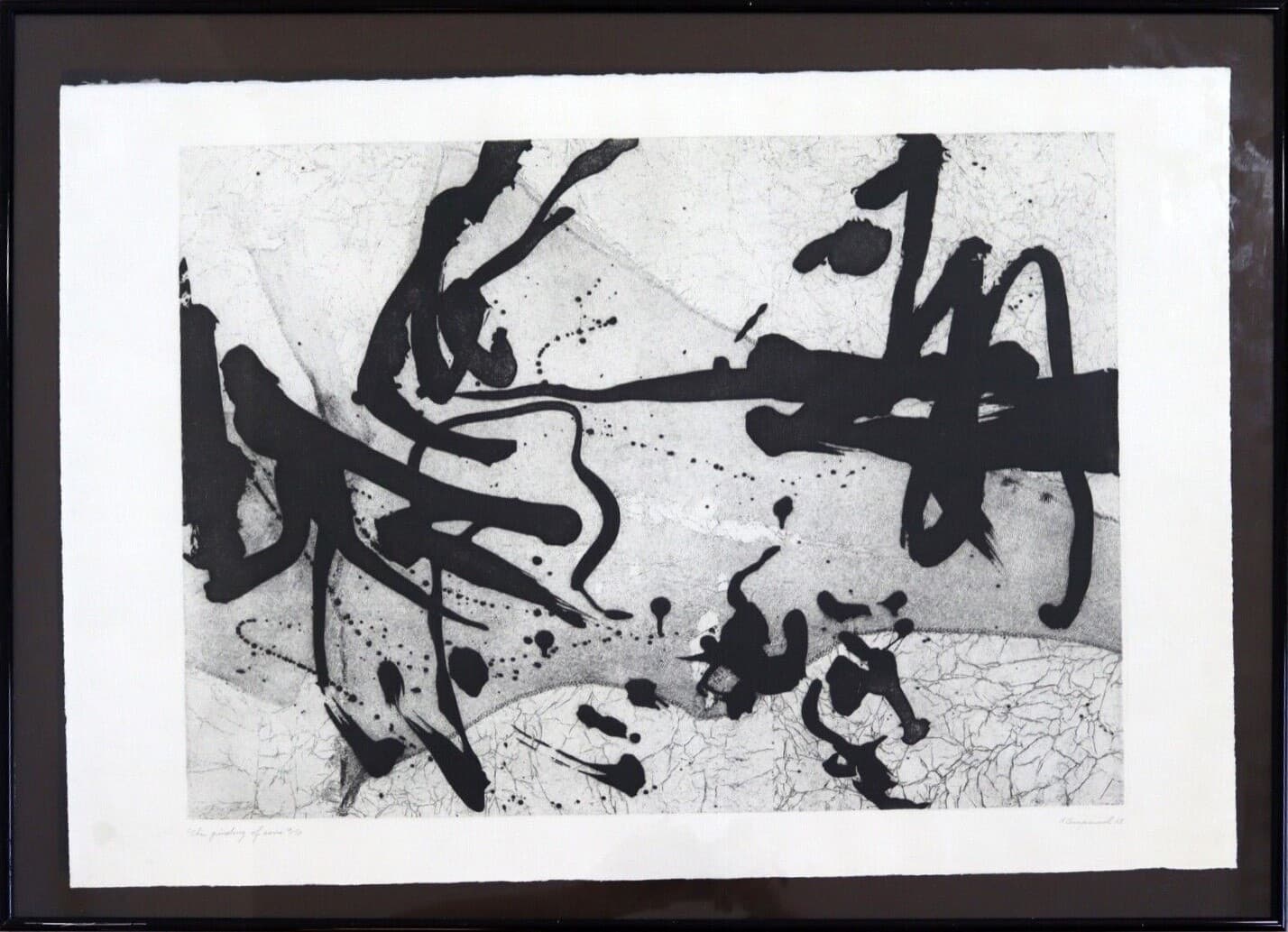 L Campernol The Grinding Cans Black & White Modern Serigraph Print 4/10