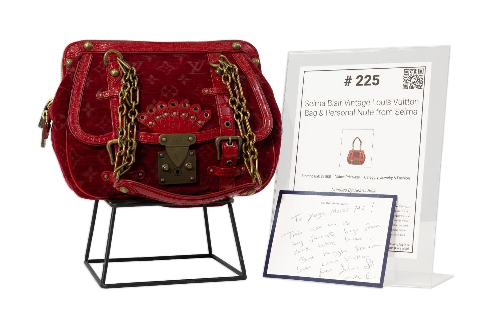 Selma Blair, Louis Vuitton Gracie MM Bag Red Monogram + Selma Autographed