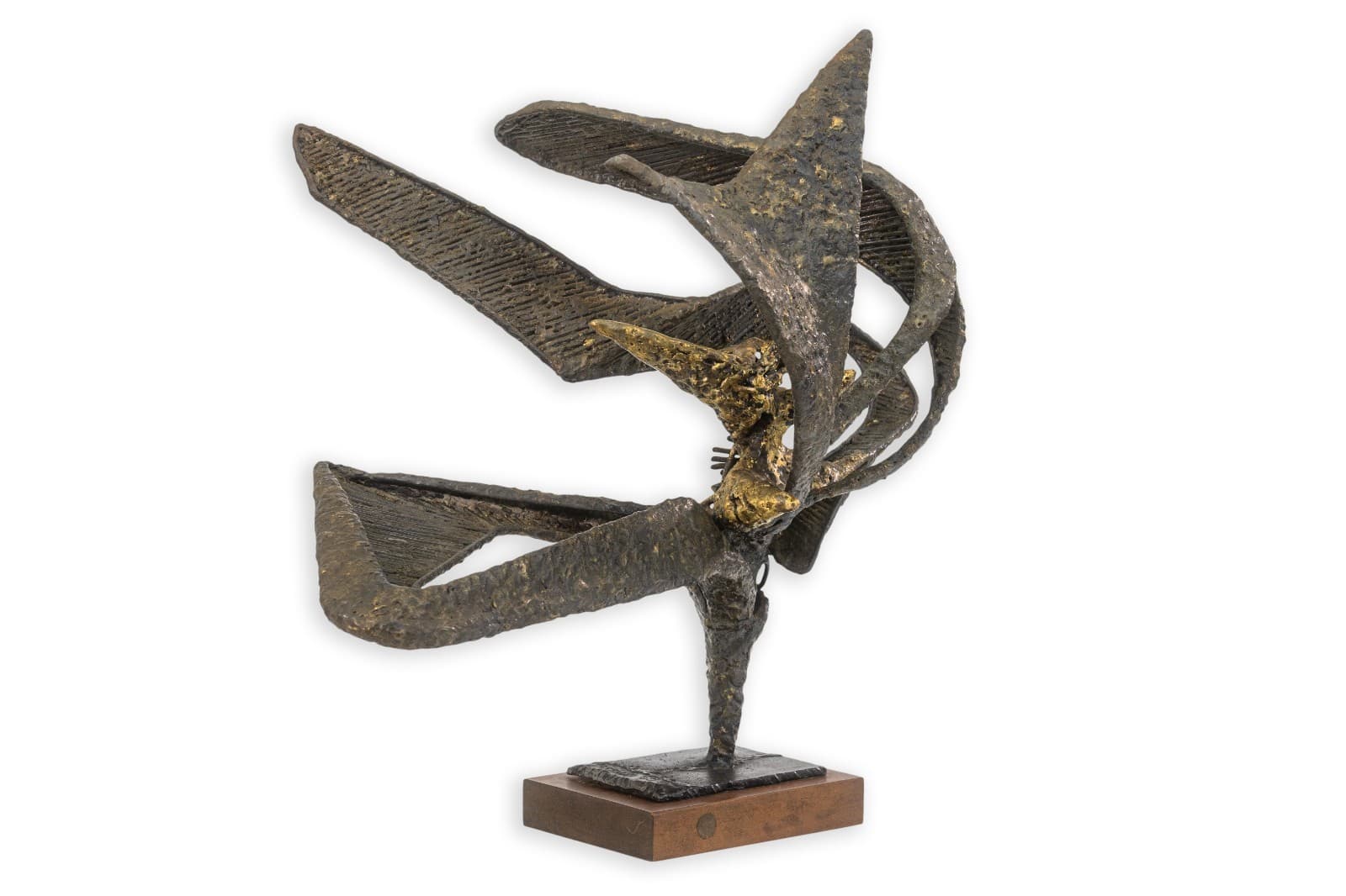 James Herman - Untitled 1965 Signed Abstract Bronze Brutalist Modern Sculpture