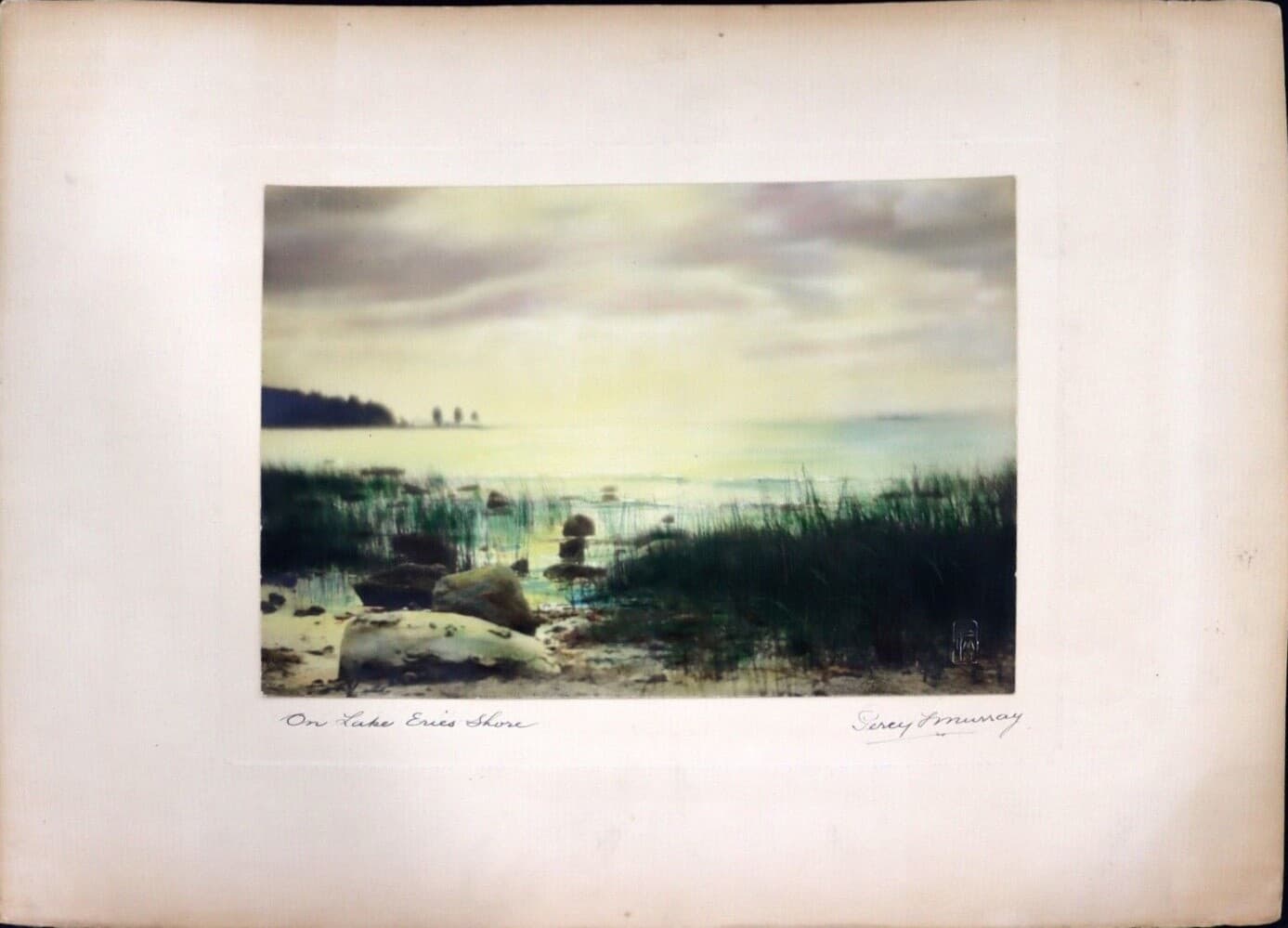 Percy Murray Lake Erie Shores Signed Vintage Hand-Colored Photo Print