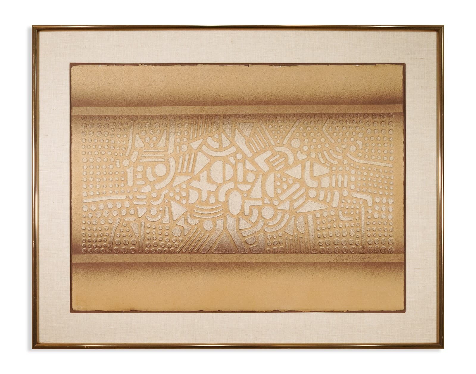 Paul Maxwell Signed Postmodern Minimalist Embossed Print H.C. Edition Framed 197
