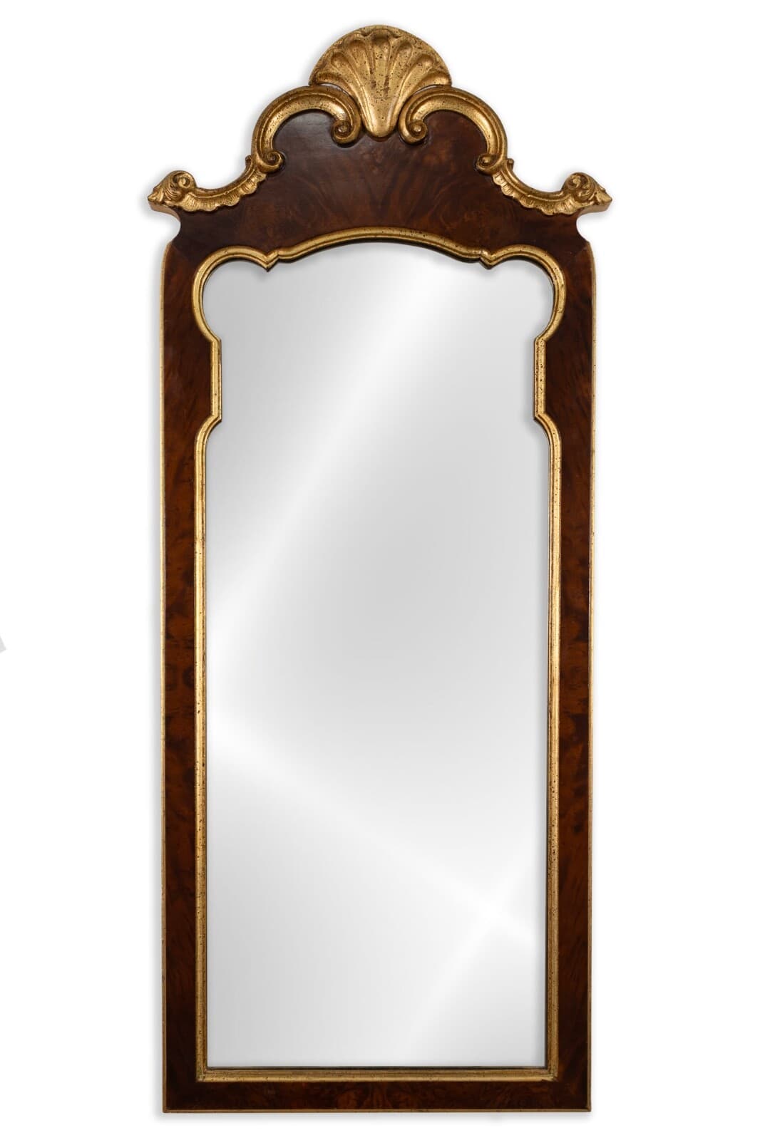 Vintage La Barge Model 1609 Burl Wood Mirror with Gilded Accents Made In Italy