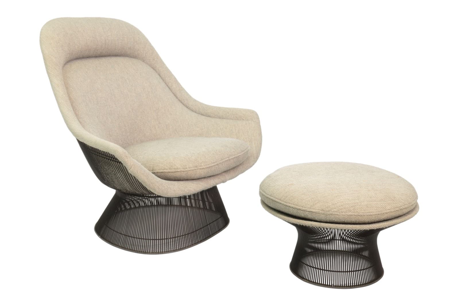 Warren Platner For Knoll Mid Century Easy Lounge Chair And Ottoman