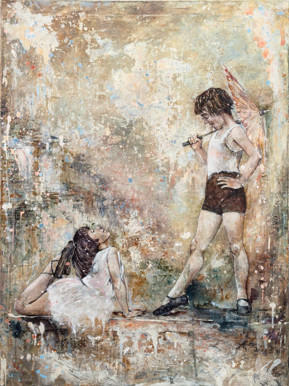 Anna Ganina Queens of Summer Signed Contemporary Surrealism Acrylic Painting