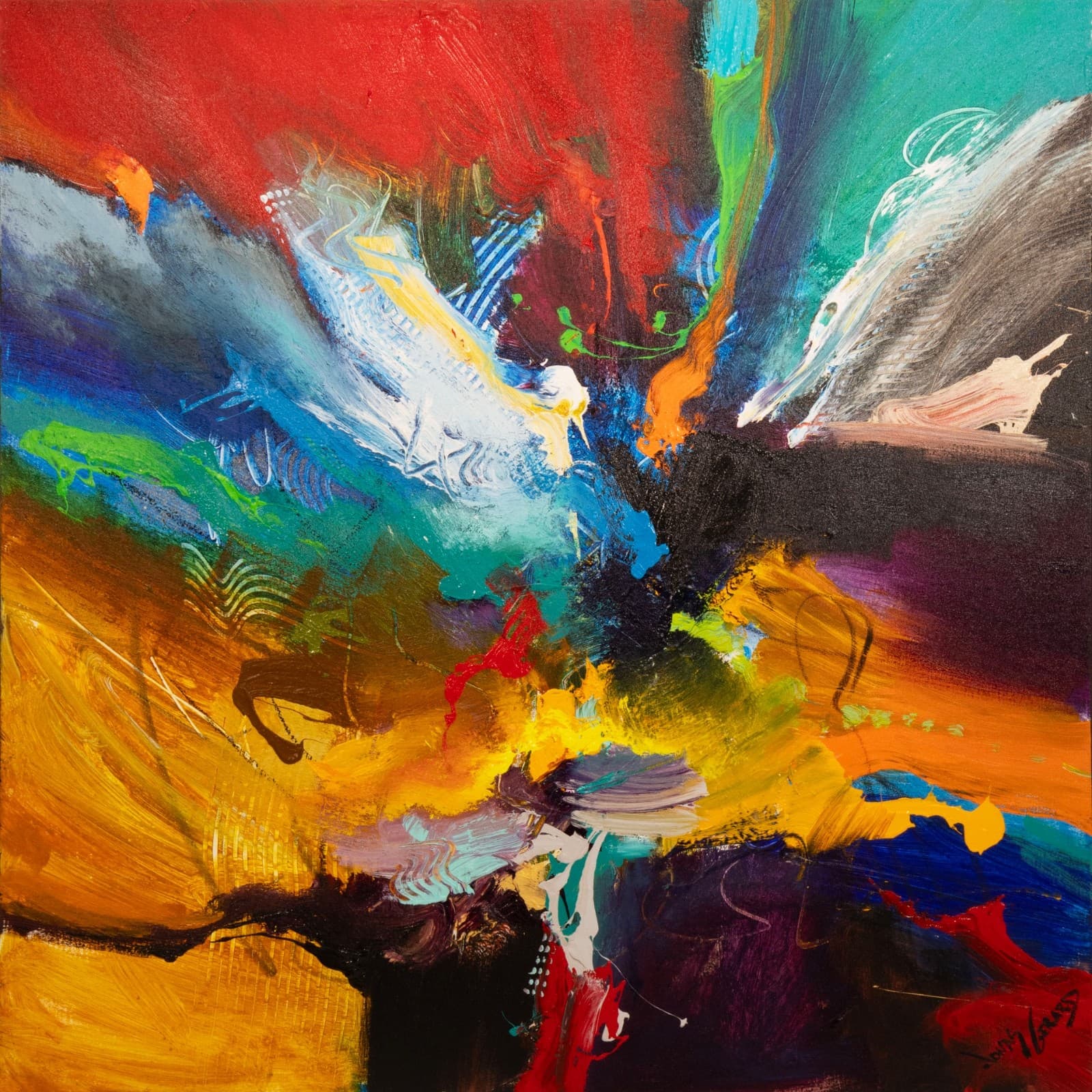 Jonas Gerard - Presence Is (2007) Singed Acrylic on Canvas Contemporary Painting