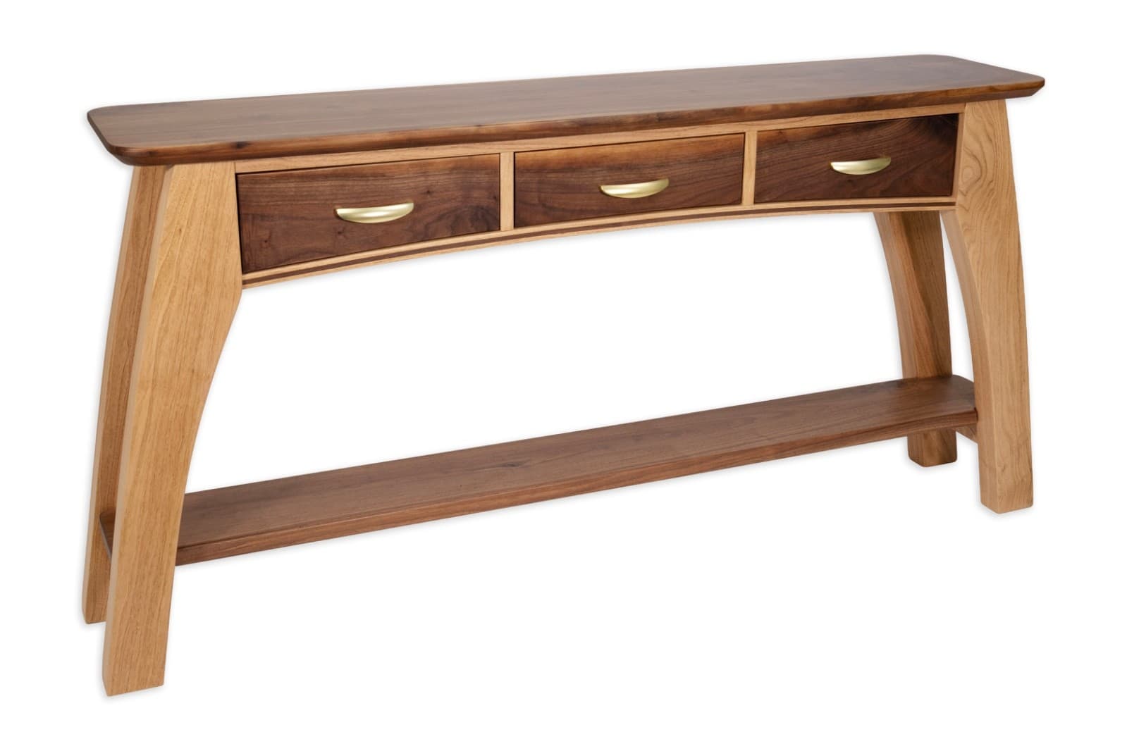 Walnut & Butternut Mixed Wood Custom Made Console Table