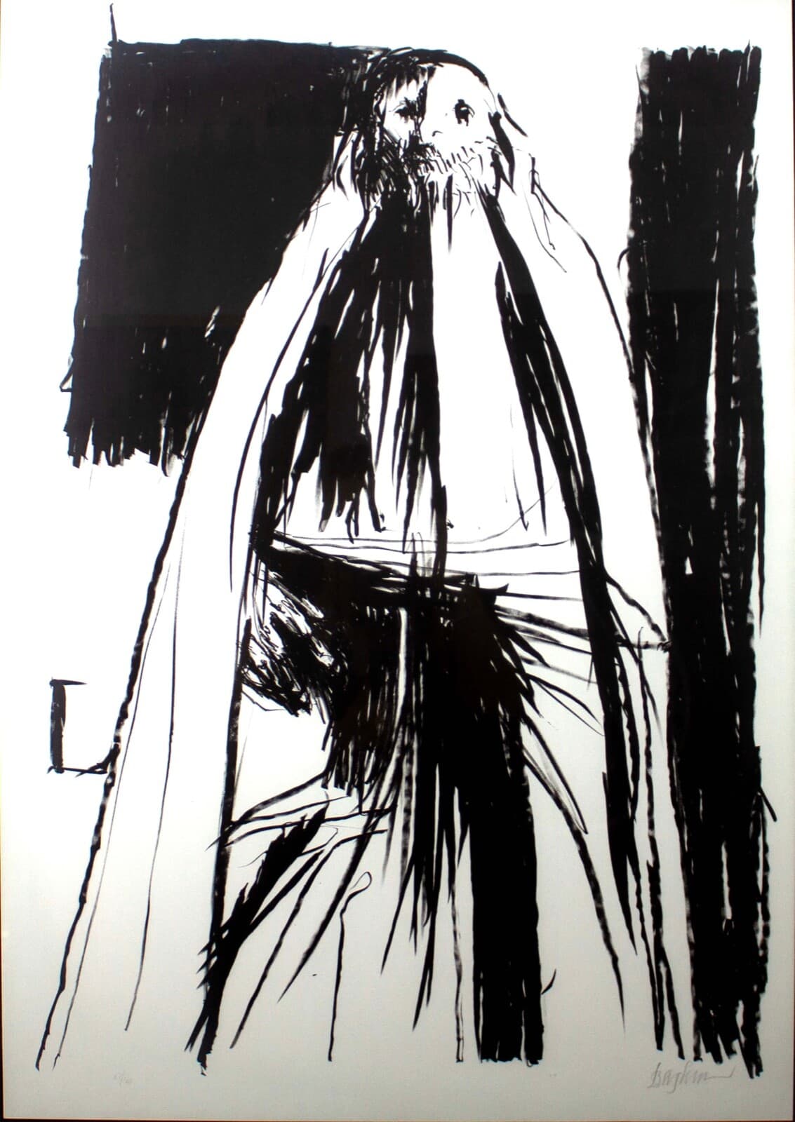 Leonard Baskin The Patriarch Signed Modern Lithograph on Paper 87/160 Framed '71