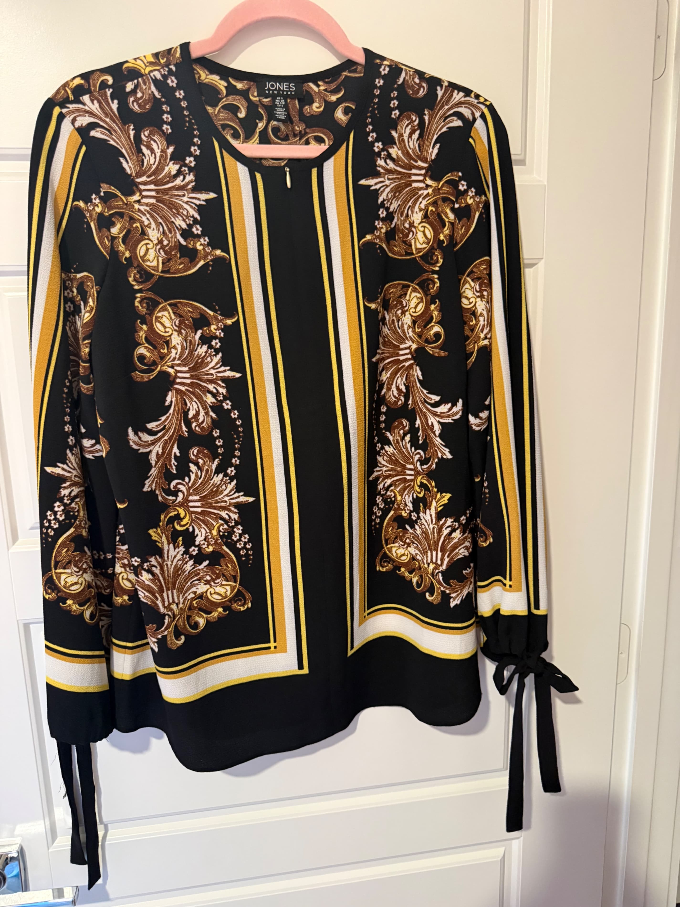 Jones New York Women's Blouse Size S Baroque Print