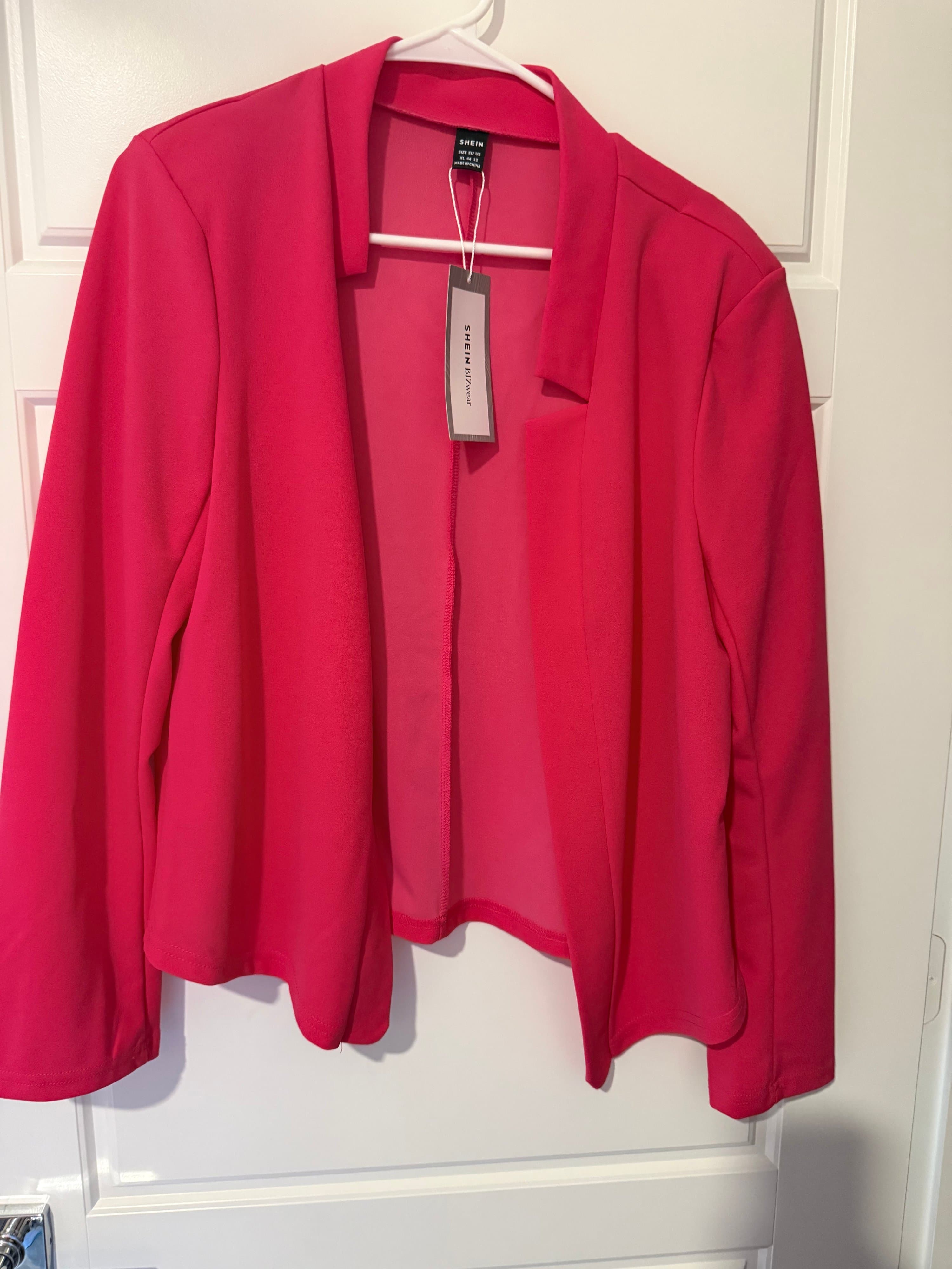 NWT SHEIN Women's Pink Blazer Jacket XL