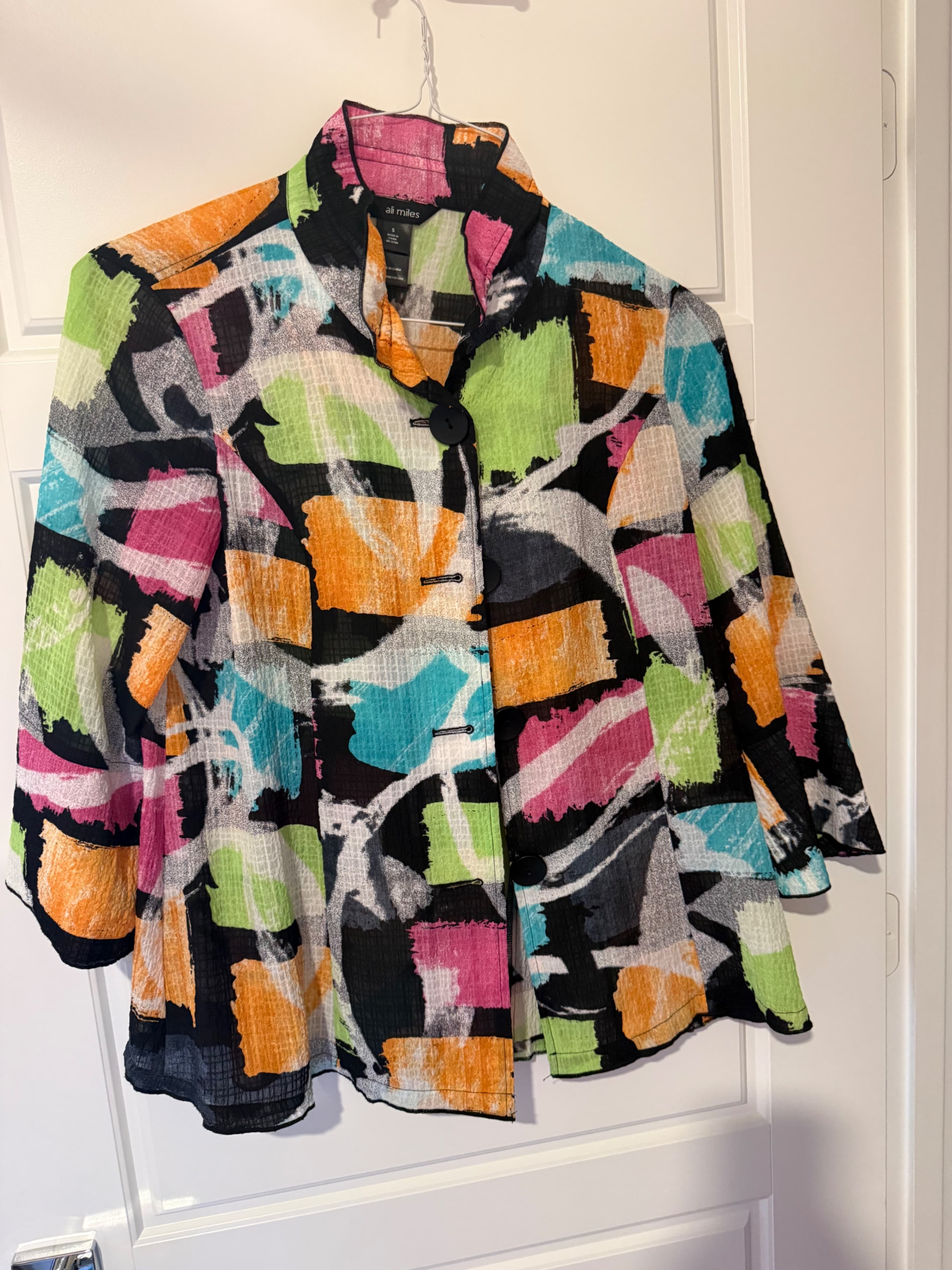 Ali Miles Multicolor Abstract Jacket Size S