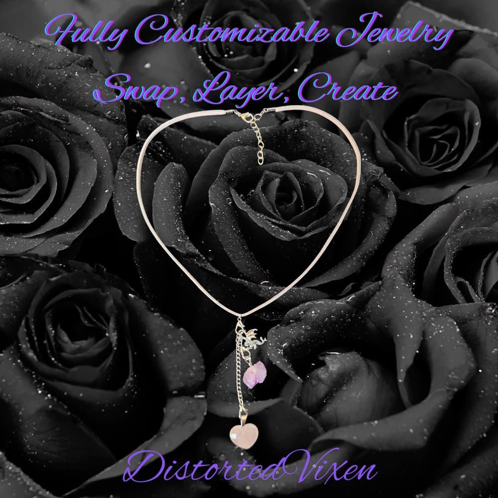 Rose Quartz & Amethyst Dragon Necklace, Layered Healing