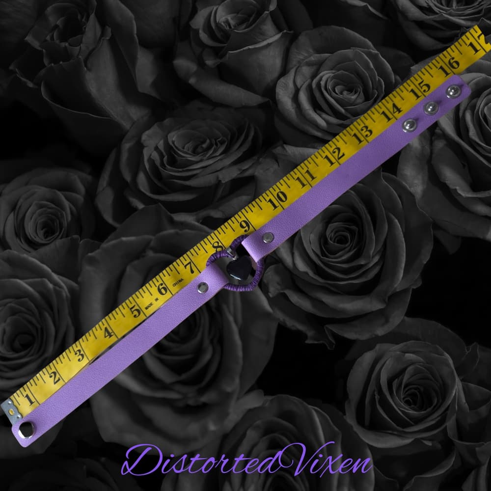 Black Obsidian Heart Choker – Purple Wrapped Heart Gothic Choker Necklace