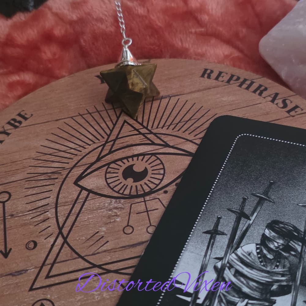 Tiger’s Eye Merkaba Pendulum • Crystal Dowsing Tool • Divination