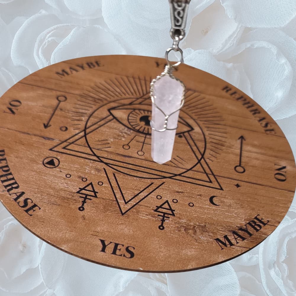 Rose Quartz Crystal Point Necklace | Wire Wrapped Pendulum & Choker