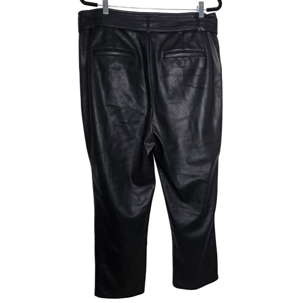 LOFT Black Faux Leather Paperbag Pants – Size 14