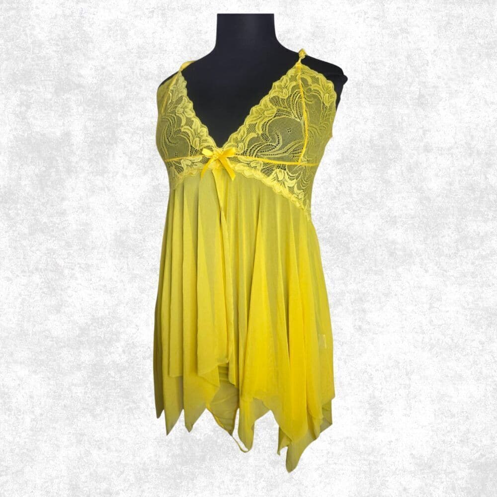 Avidlove Yellow Lace Babydoll Lingerie – 4X / XXXXL