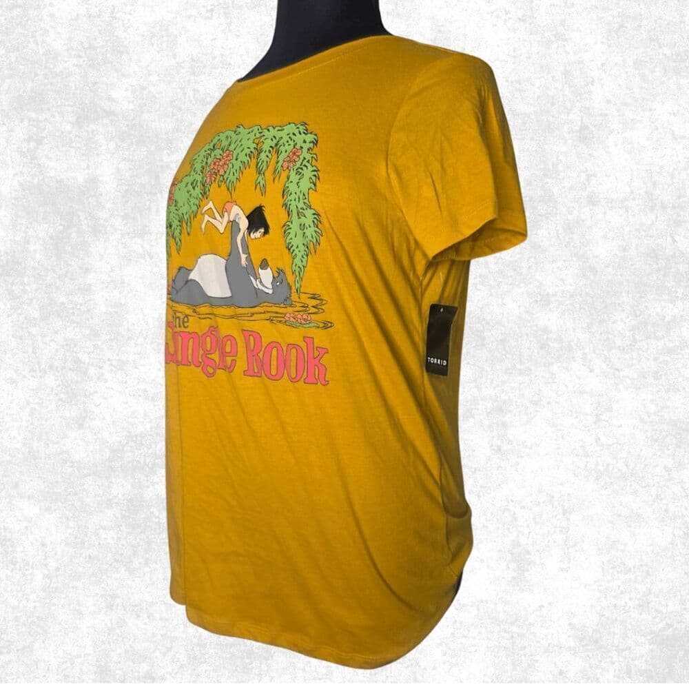 NWT Torrid Size 1 Jungle Book Tee Golden Yellow Disney Graphic Plus Size T-Shirt