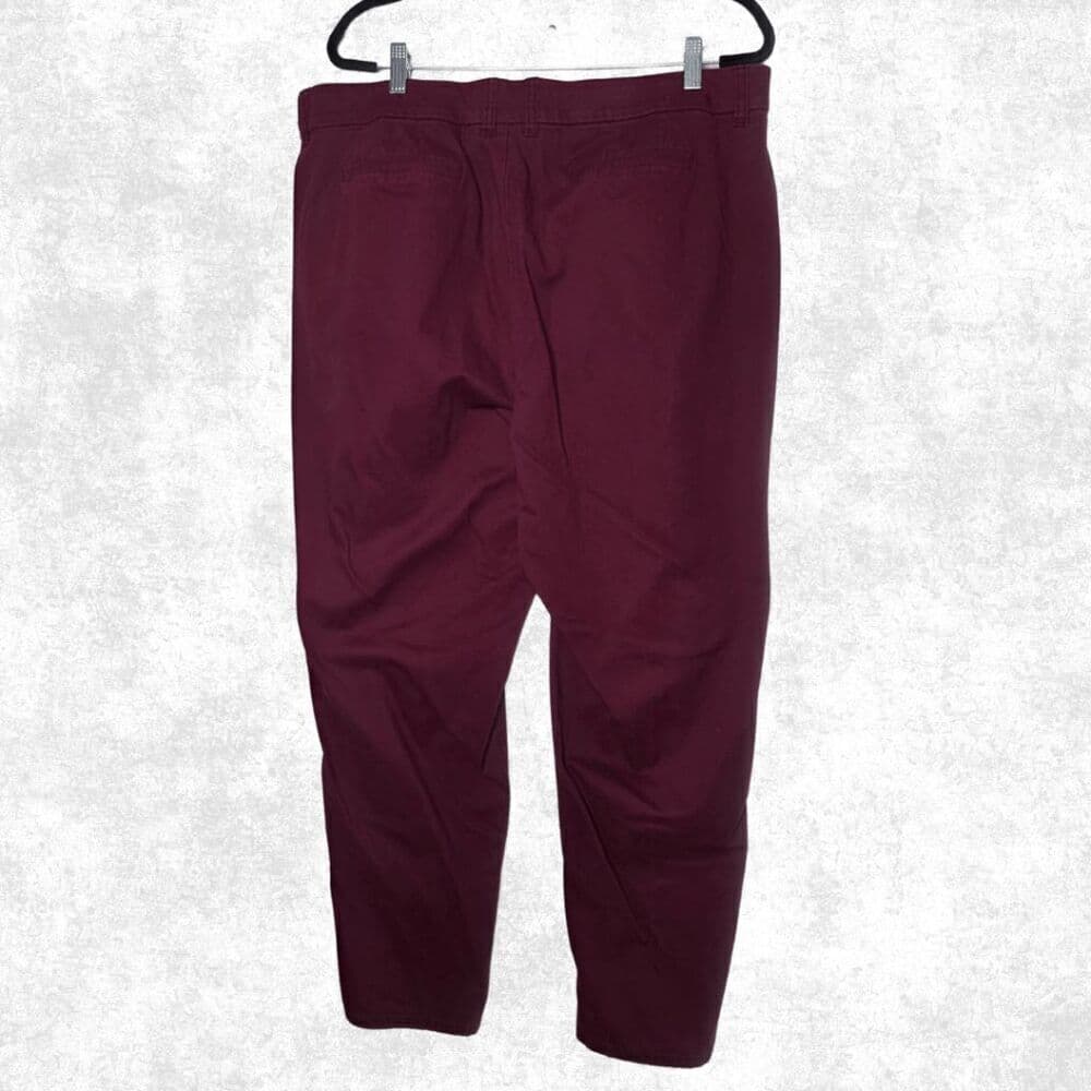 Lane Bryant Burgundy Stretch Cotton Trousers – Size 16