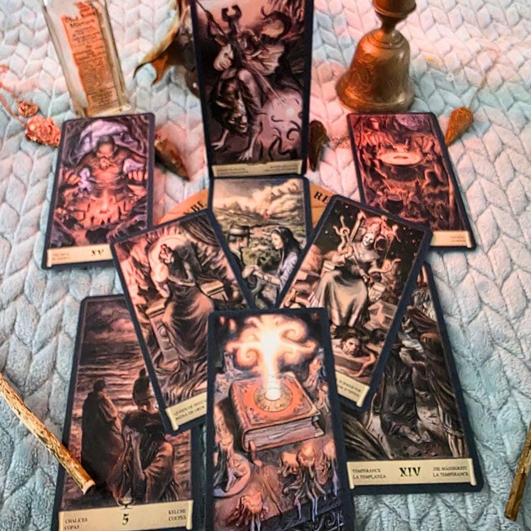 Dark Grimoire Tarot Deck | Lovecraft Necronomicon Shadow Work Cards