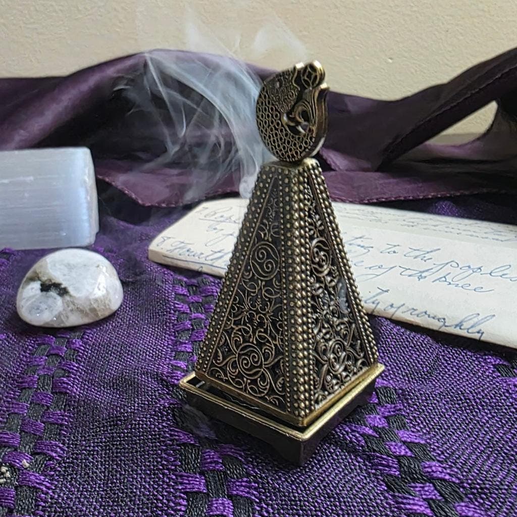 Brass Koi Fish Pagoda Incense Tower – Energetic Cleansing Censer