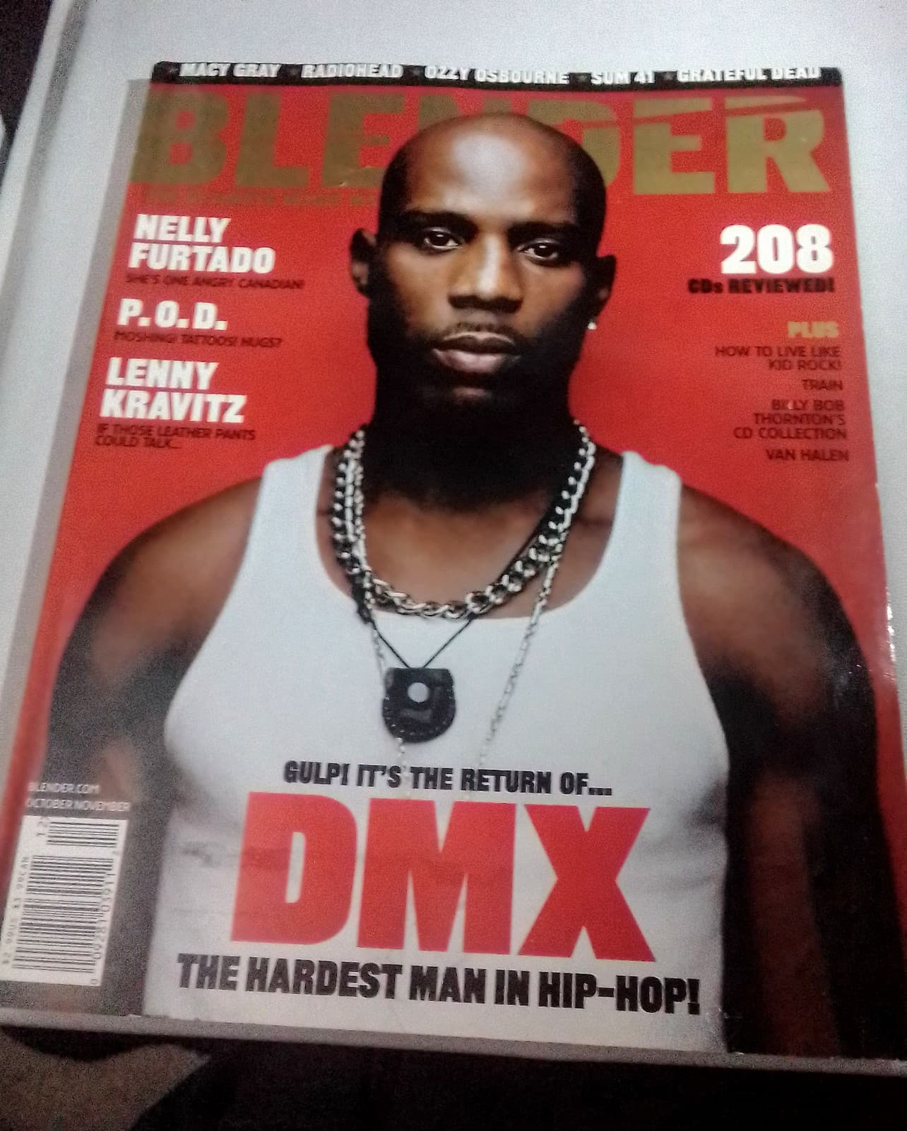 VINTAGE BLENDER MAGAZINE FEATURING DMX ON THE COVER- OCT/ NOV 2001 ISSUE #3