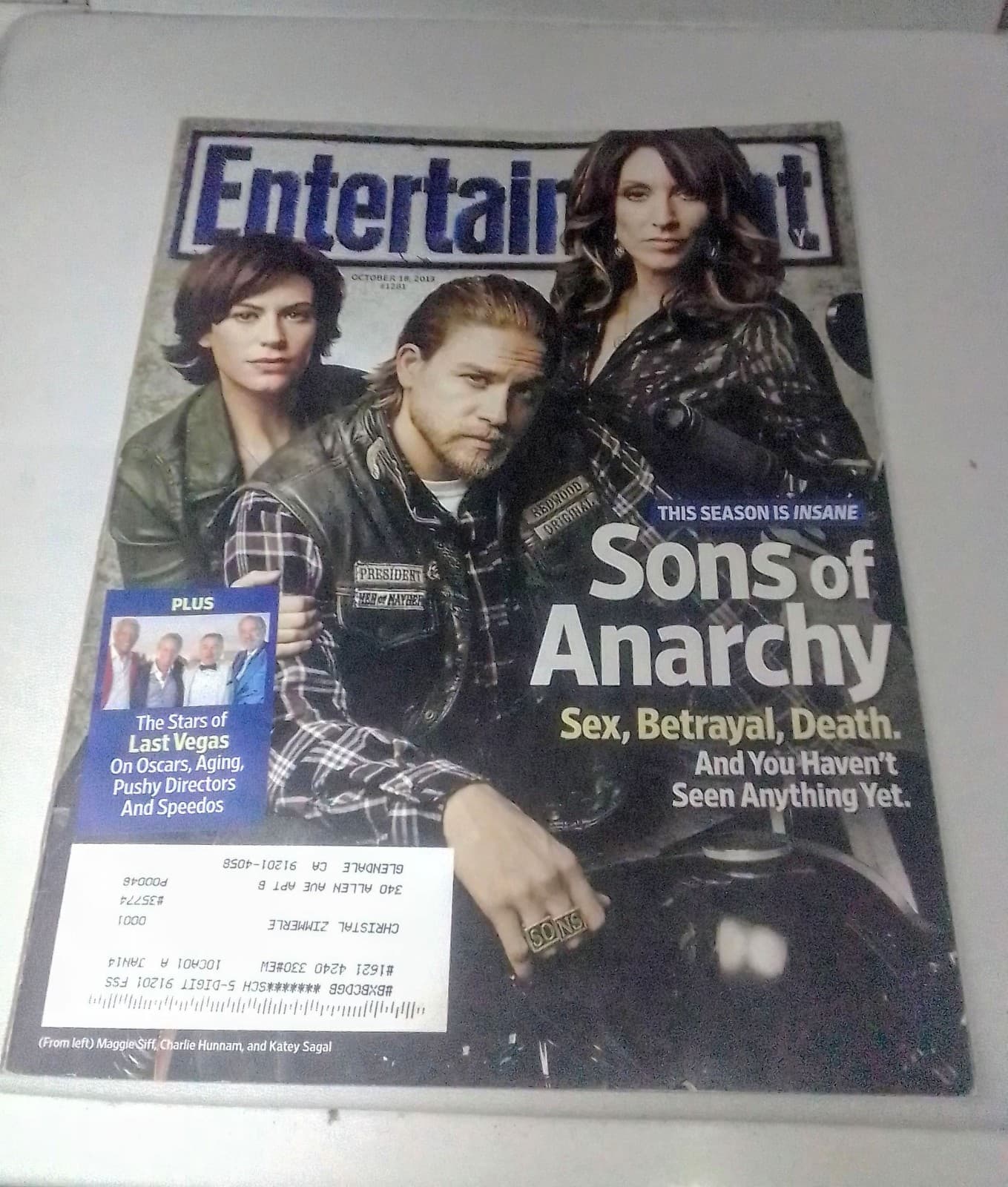 ENTERTAINMENT WEEKLY MAGAZINE - SONS OF ANARCHY COVER - October 18, 2013 #1281