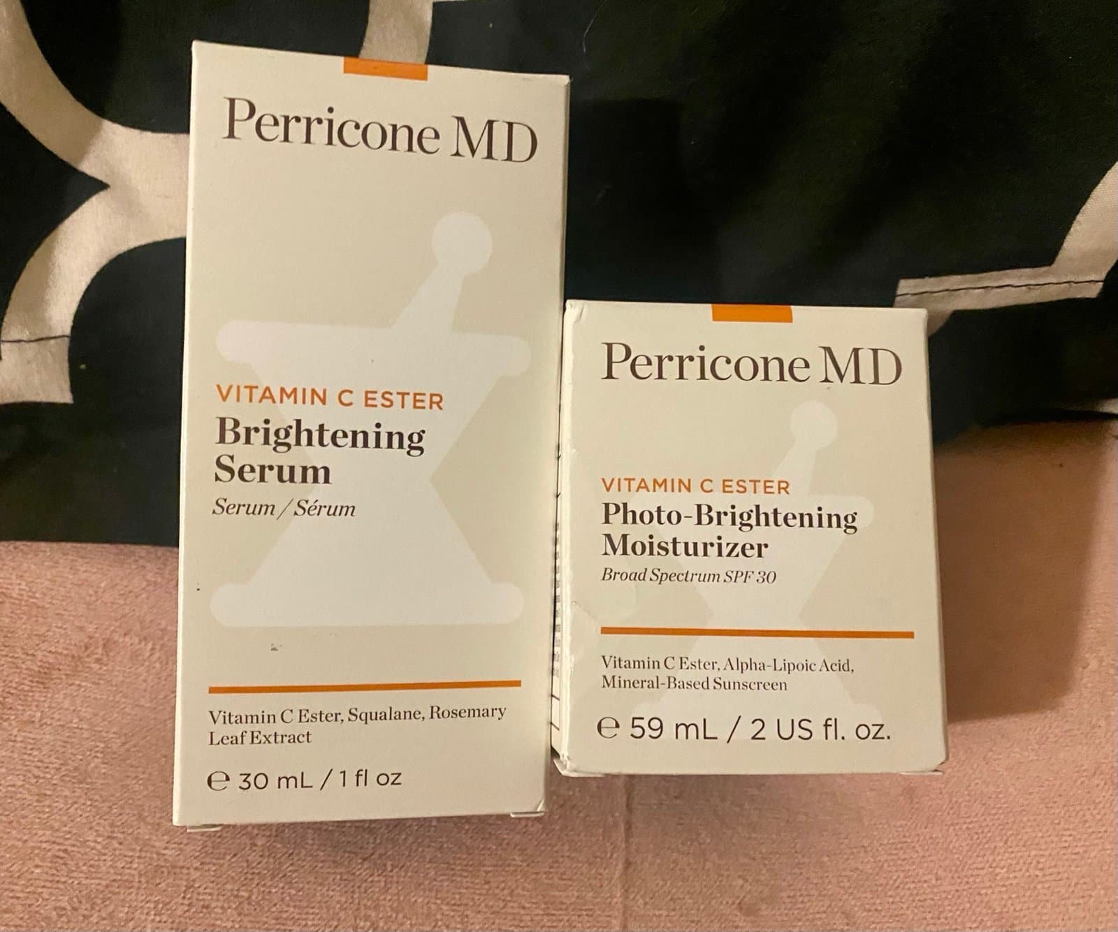 PERRICONE MD (2) PC SET- PHOTO BRIGHTENING MOISTURIZER & BRIGHTENING SERUM- NEW