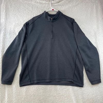 Pebble Beach Pullover Mens Large Gray 1/4 Zip Lightweight Performance Golf Top