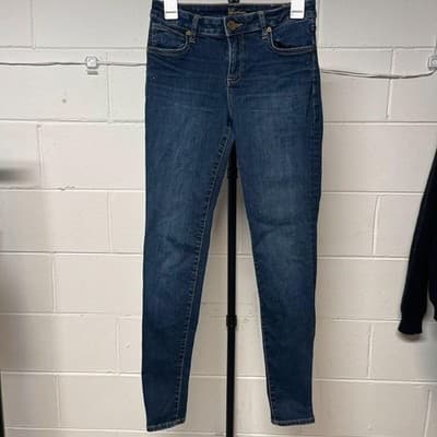 KUT From The Kloth Skinny Jeans Womens 4 Blue Med Wash Mid Rise Stretch Denim