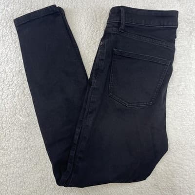 LC Lauren Conrad High Rise Skinny Jeans Womens 6 Black Dark Wash Stretch Denim