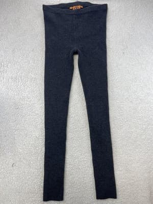 Tory Burch Leggings Womens M Gray High Rise Wool Knit Ankle Stretch Winter
