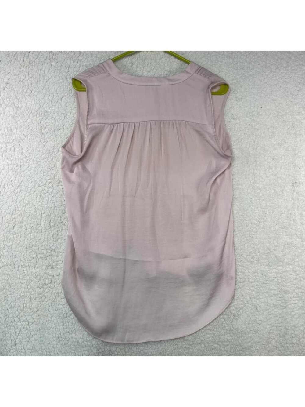 Vince Camuto Women's Small Blush Pink Sleeveless V-Neck High Low Blouse