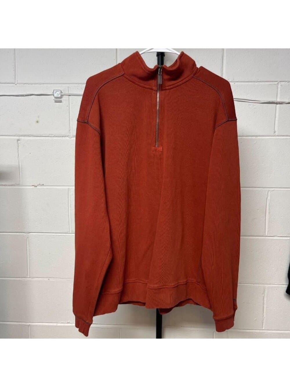 Men’s Bob Timberlake Rust Orange Quarter Zip Sweatshirt Large