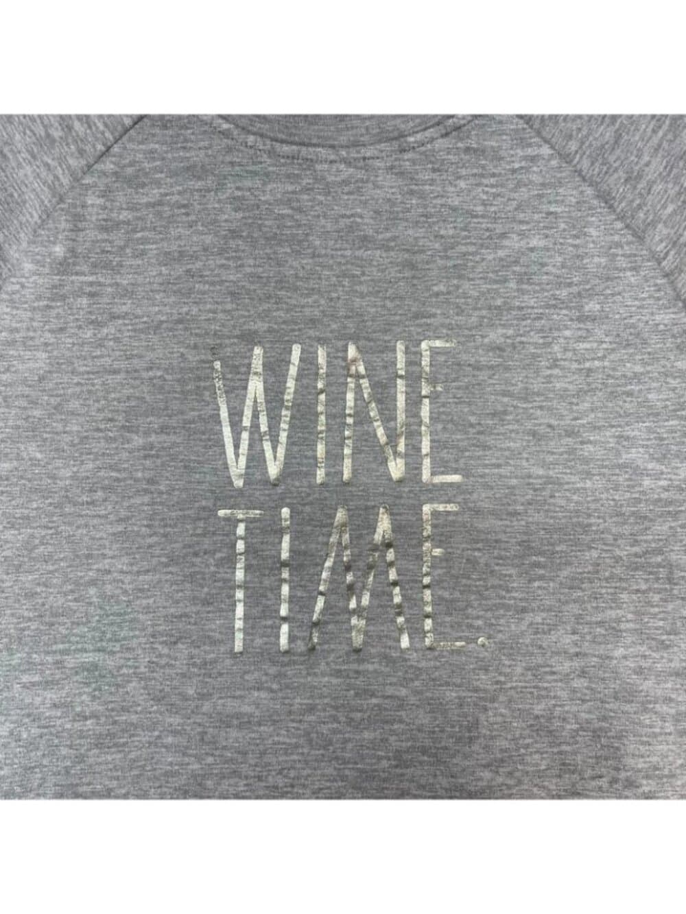 Rae Dunn Wine Time Gray Graphic Pullover Sweatshirt Women's XS Casual