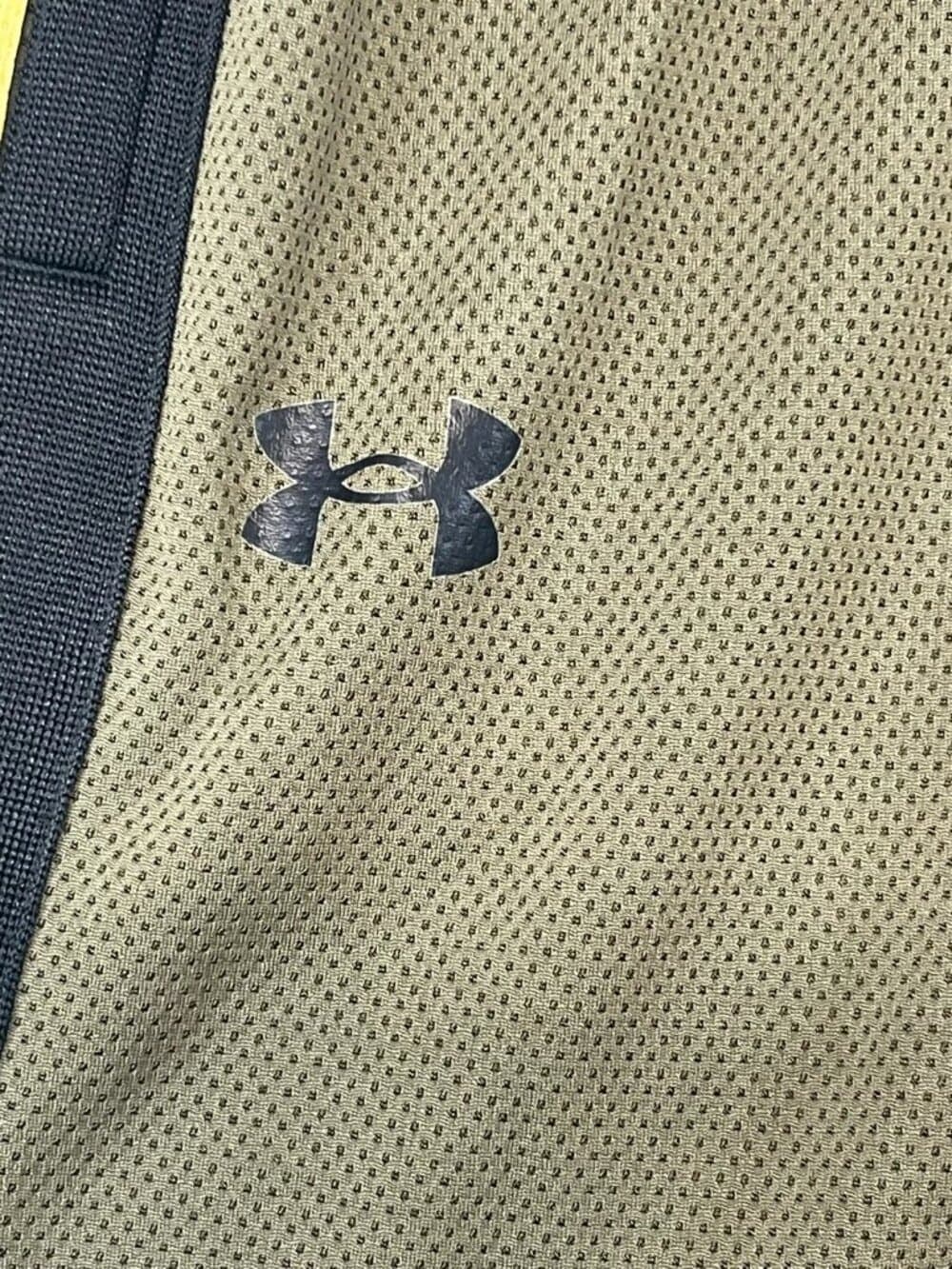 Under Armour Men's Mesh Athletic Basketball Shorts Olive Green Neon Yellow M