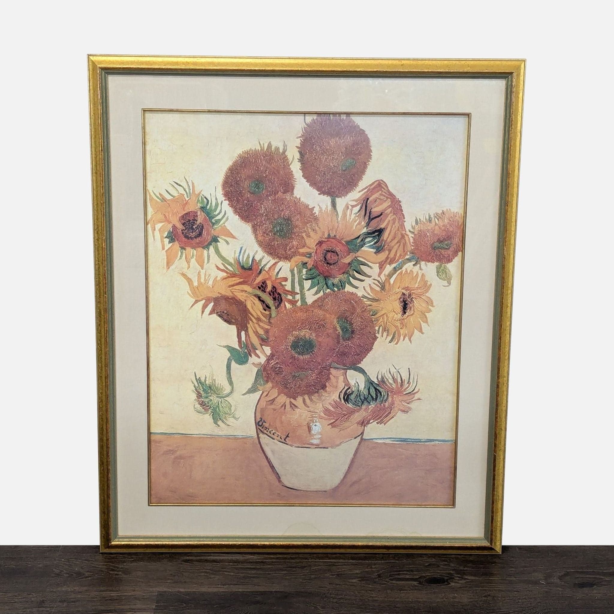 Van Gogh “Sunflowers” Framed Print in Gold Frame