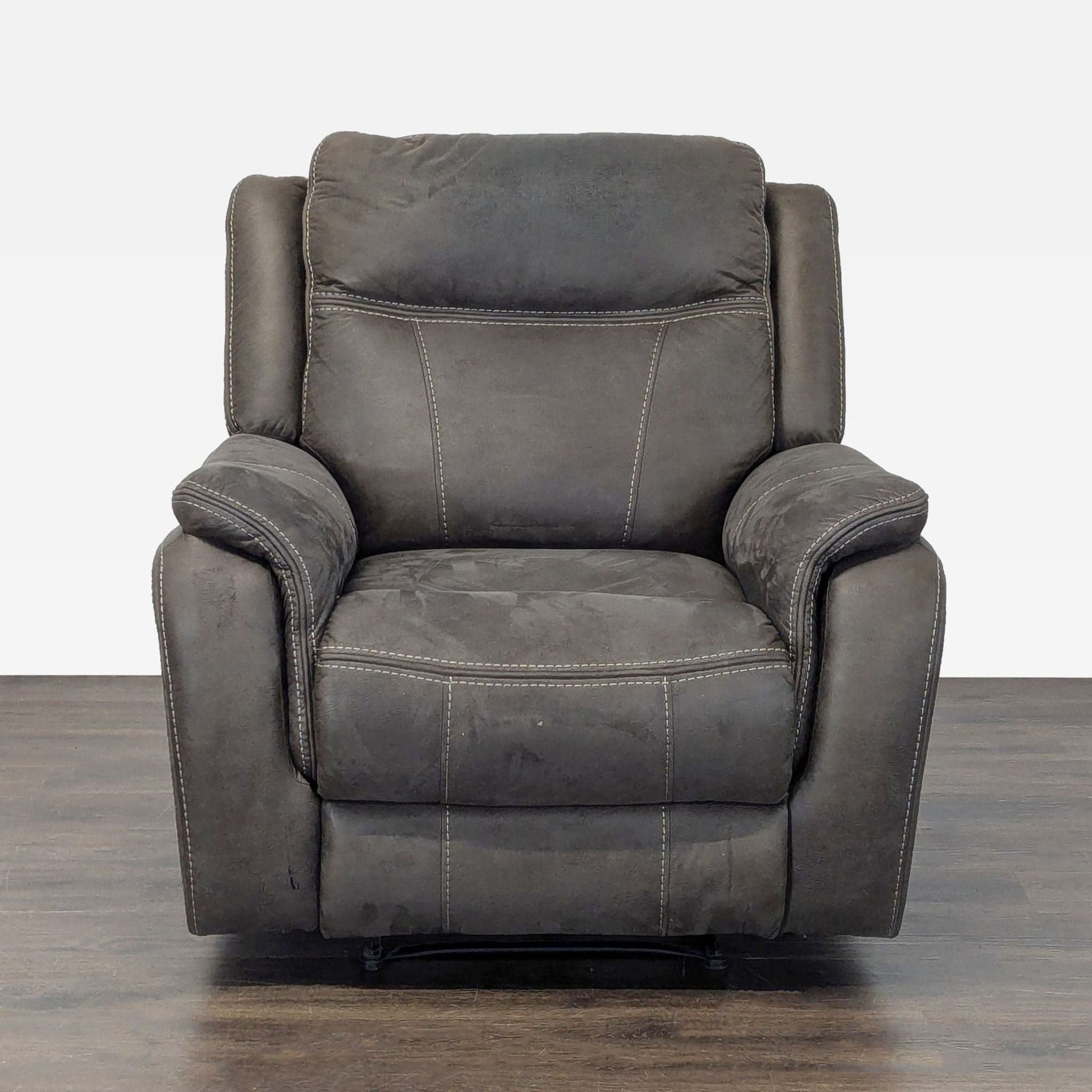 Plush Dark Gray Power Reclining Lounge Chair