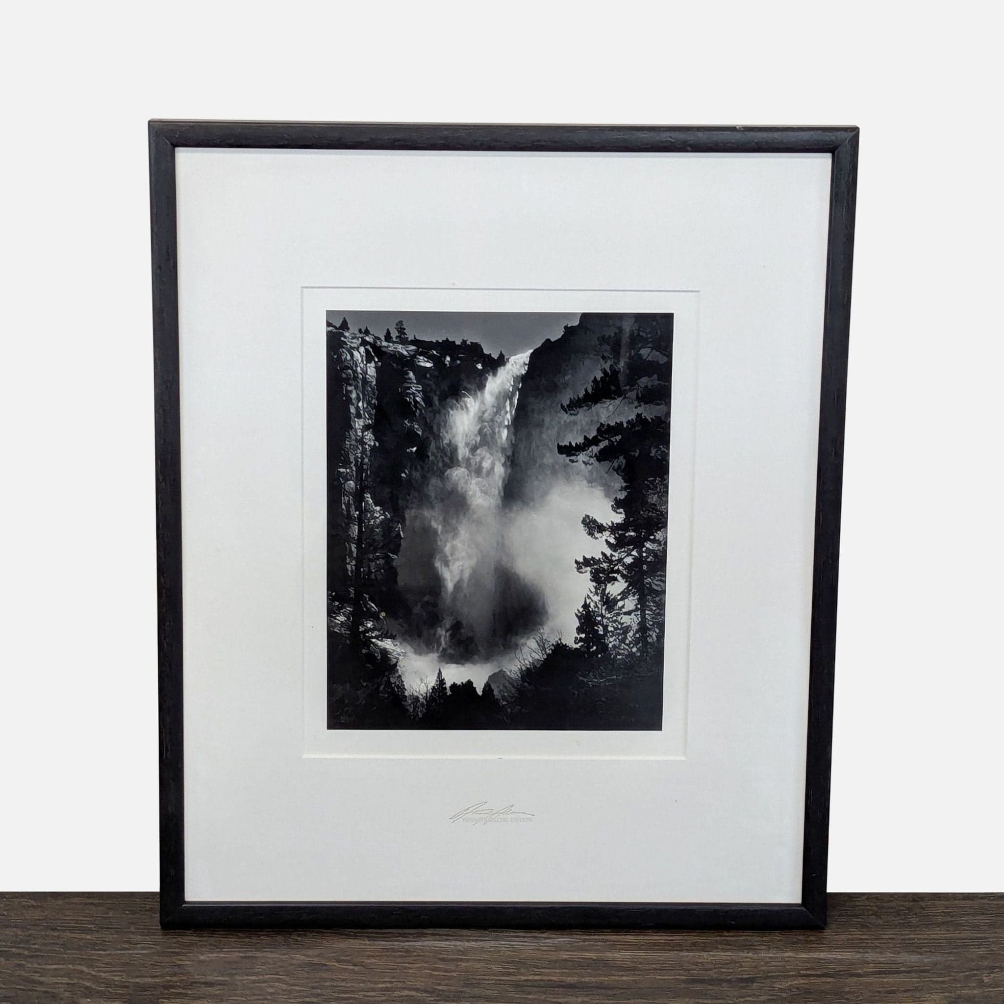 Ansel Adams “Bridalveil Fall, Yosemite” Yosemite Special Edition Silver Gelatin Photograph, Framed
